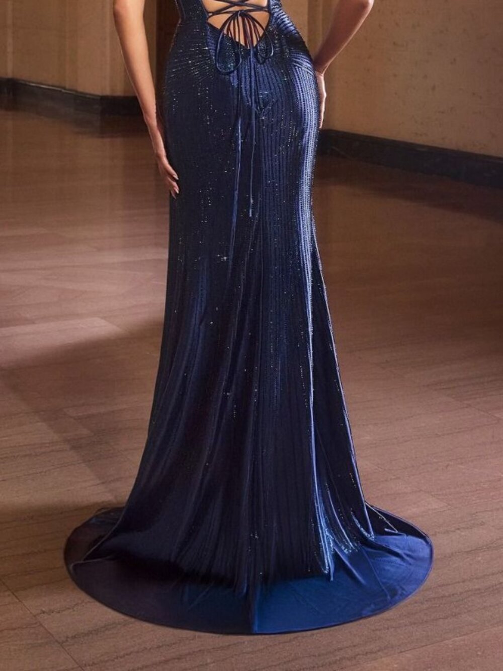 New Royal Strapless Rhinestones Embellished Prom Gown w/Corset Bodice CD CK918 - Picture 7 of 10